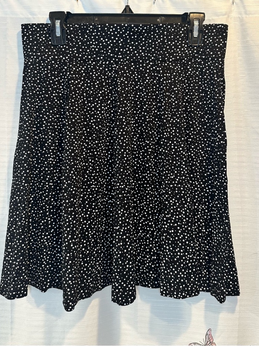 Black Polka Dot A-Line Skirt - Women size M